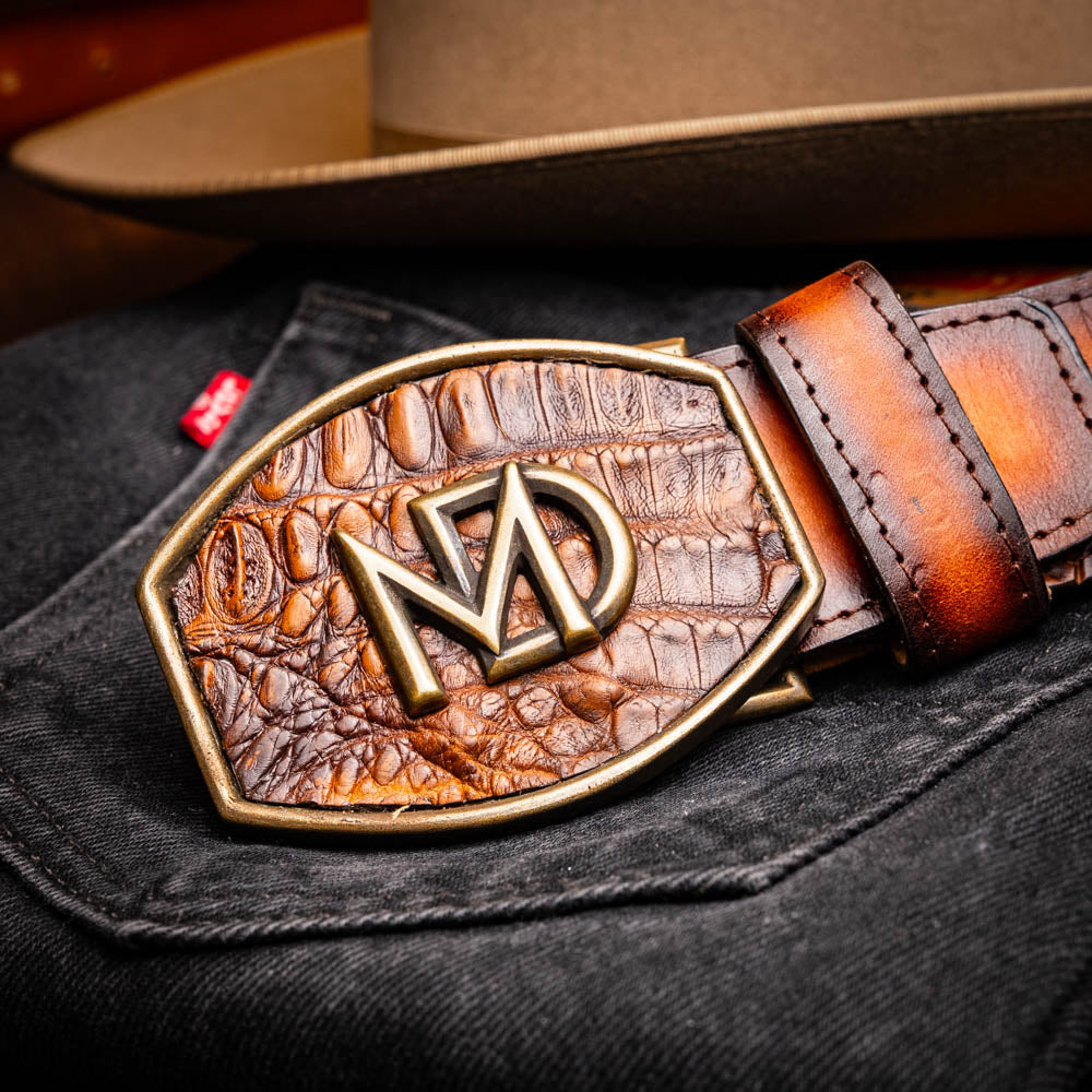 Marco di Milano Texas Belt Aged Maple Caiman Crocodile leather men's