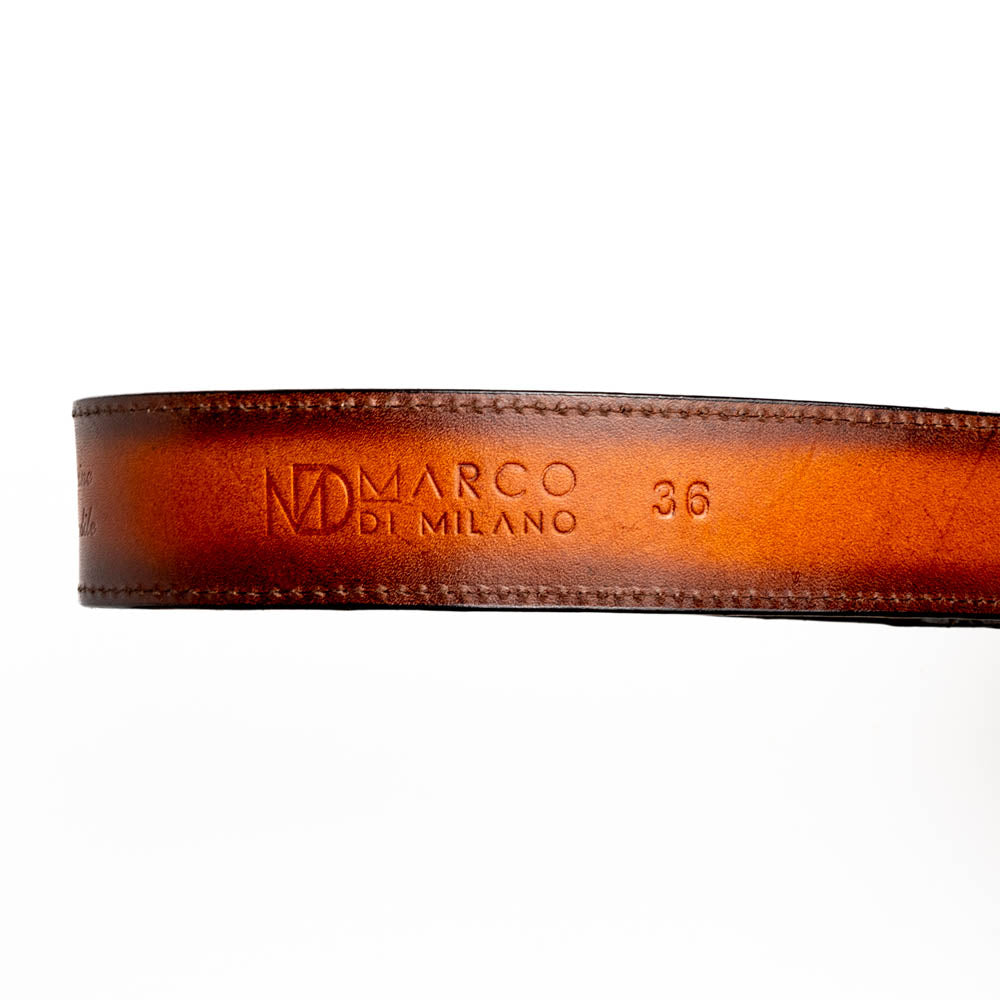 Marco di Milano Texas Belt Aged Maple Caiman Crocodile leather men's