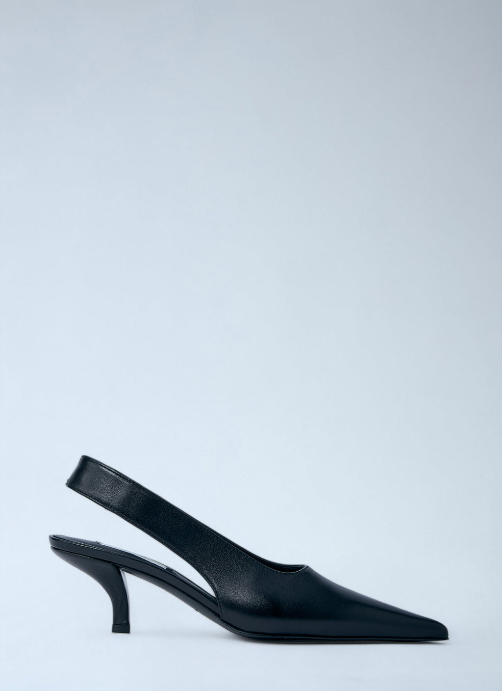 Toteme Ladies Classic Leather Slingback kitten Heels shoes black