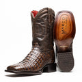 Tucson Aged Brown genuine Caiman Belly skin men's