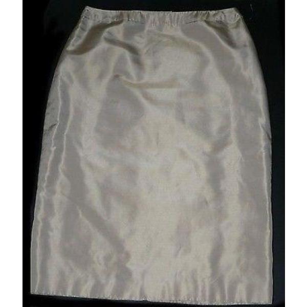 BADGLEY MISCHKA gold shimmer cocktail skirt 4 $350 career straight-Skirts-Badgley Mischka-4-Champagne gold-Jenifers Designer Closet