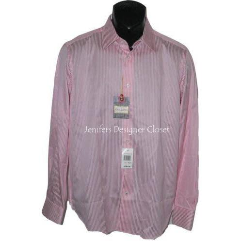 ROBERT GRAHAM Size-15.5 men's pink white striped dress shirt-Dress Shirts-Robert Graham-15.5-Pink-Jenifers Designer Closet