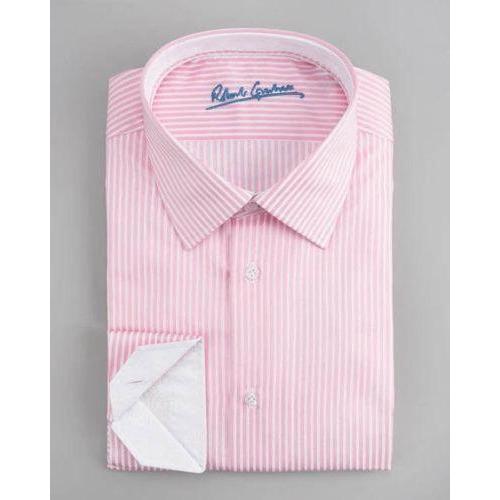 ROBERT GRAHAM Size-15.5 men's pink white striped dress shirt-Dress Shirts-Robert Graham-15.5-Pink-Jenifers Designer Closet