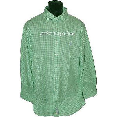 POLO RALPH LAUREN gingham green white dress shirt purple men's big checked-Clothing, Shoes & Accessories:Men's Clothing:Casual Shirts-POLO Ralph Lauren-Jenifers Designer Closet