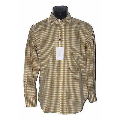 ROBERT GRAHAM S shirt gold white men's contrast cuffs designer Bodowyer-Casual Shirts-Robert Graham-Small-Gold-Jenifers Designer Closet