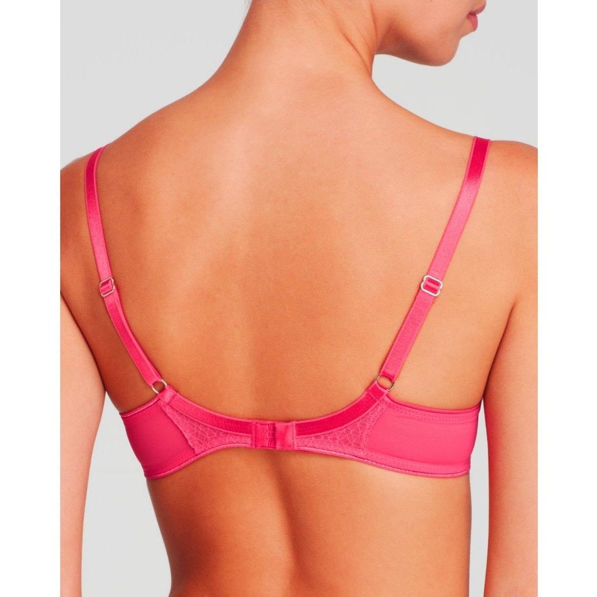 CHANTELLE graphique underwire bra 32 DDD $78 pink underwire 2212-Bras & Bra Sets-Chantelle-32DDD-Pink-Jenifers Designer Closet