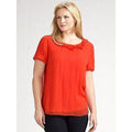 ELIE TAHARI chiffon silk blouse top career PLUS SIZE $248 0X orange designer-Tops & Blouses-Elie Tahari-0X-Orange-Jenifers Designer Closet