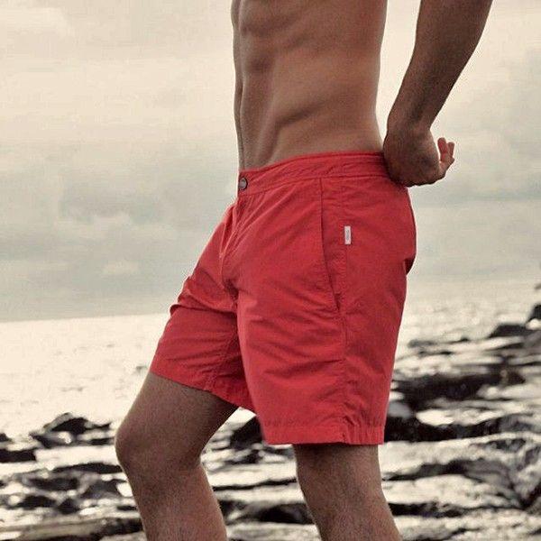ONIA men's Calder 40 board shorts swim trunks swimsuit true red $130-Clothing, Shoes & Accessories:Men's Clothing:Swimwear-Onia-40-Red-Jenifers Designer Closet