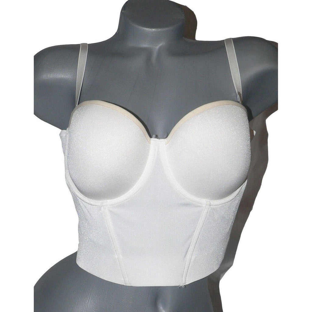 LE MYSTERE 38B Soiree low back Bustier bra bridal strapless convertible-Clothing, Shoes & Accessories:Women's Clothing:Intimates & Sleep:Bras & Bra Sets-Le Mystère-38B-White-Jenifers Designer Closet