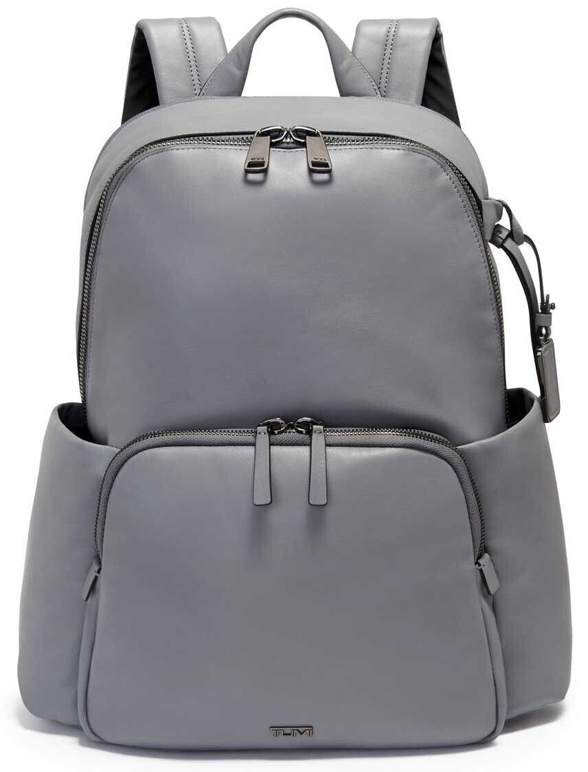 TUMI Voyageur Ruby Backpack gray leather carry-on laptop bag travel business