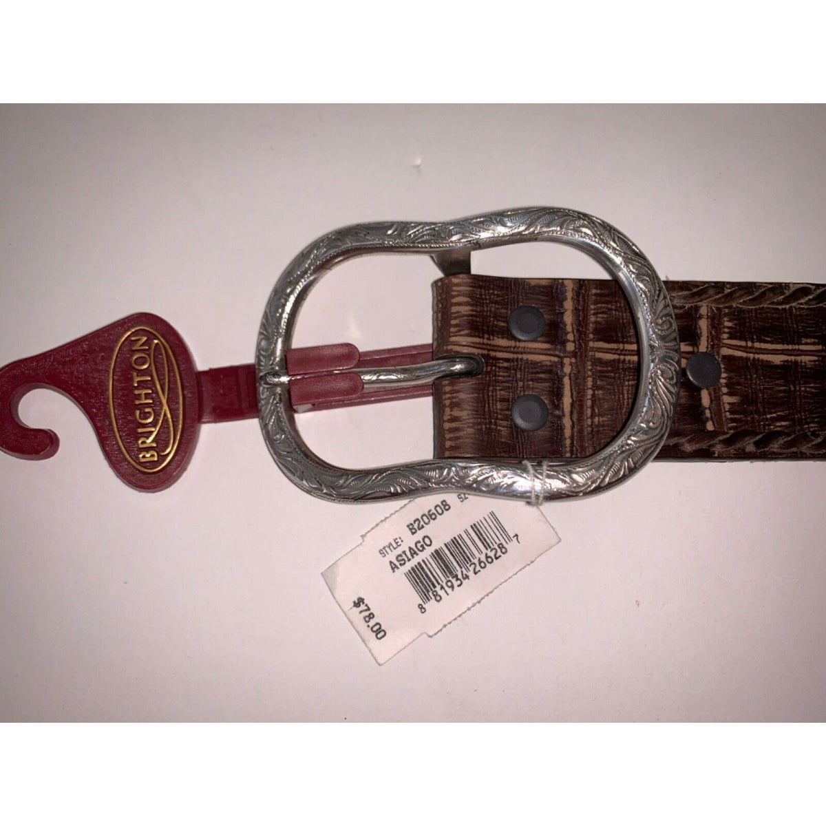 NWT BRIGHTON 32 silver buckle wide leather belt brown medallions asiago concho-Clothing, Shoes & Accessories:Women:Women's Accessories:Belts-Brighton-Jenifers Designer Closet