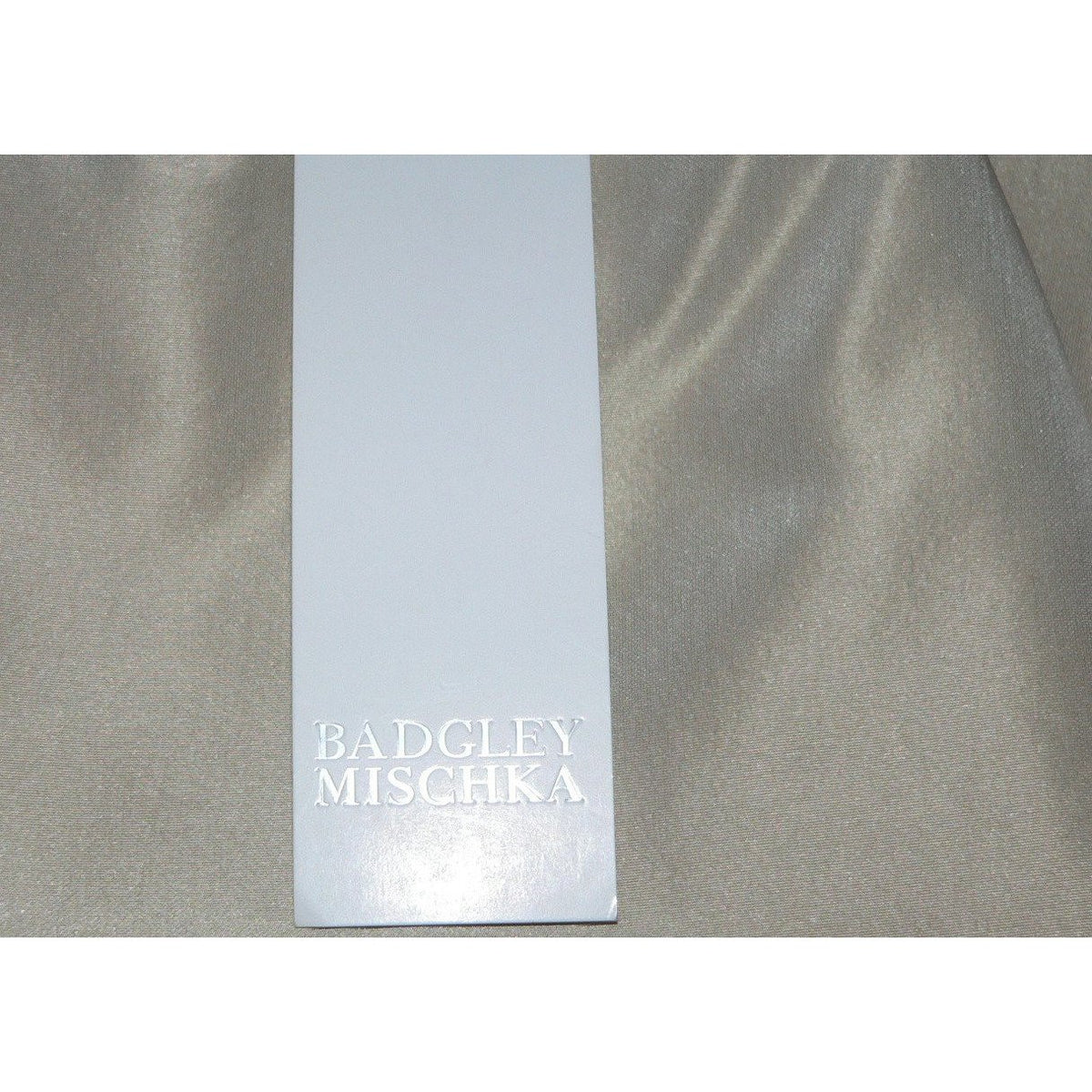 BADGLEY MISCHKA gold shimmer cocktail skirt 4 $350 career straight-Skirts-Badgley Mischka-4-Champagne gold-Jenifers Designer Closet