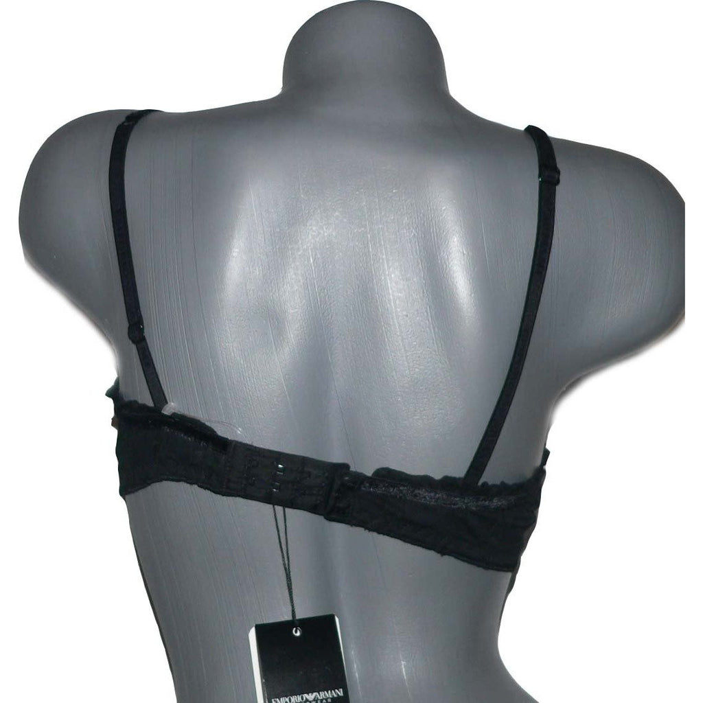 EMPORIO ARMANI Reggiseno Fascia bra 162033 30B 1B black sheer lace-Bras & Bra Sets-Emporio Armani-30B-Black-Jenifers Designer Closet