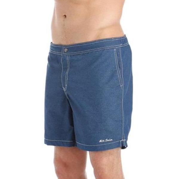 MR. SWIM L swim trunks board shorts swimsuit men's blue heathered hybrid-Swimwear-Mr. Swim-Large-Blue heathered-Jenifers Designer Closet