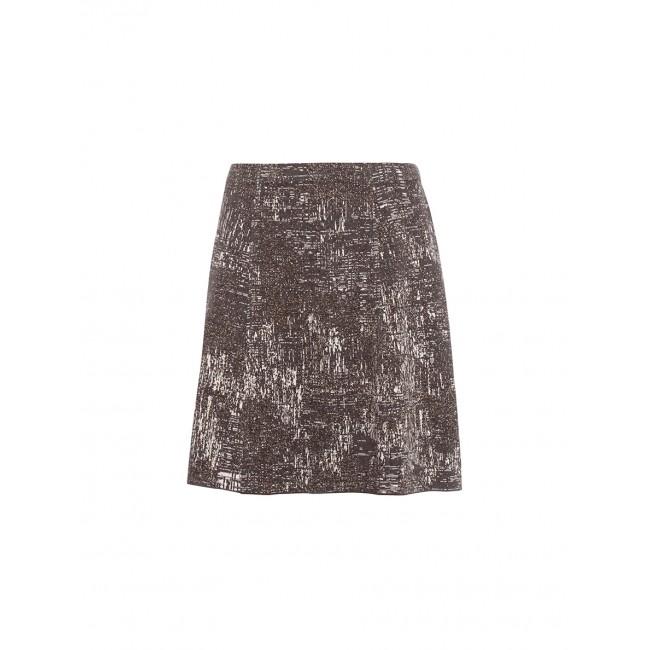 NIC+ZOE stretch metallic knit skirt L dark brown beige gold mini-Skirts-Nic + Zoe-Large-Brown-Jenifers Designer Closet